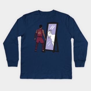 Donovan Mitchell Mirror GOAT (Cleveland) Kids Long Sleeve T-Shirt